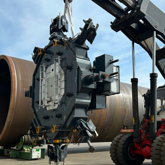 CNC Onsite machine prior to mounting onto the flange - small